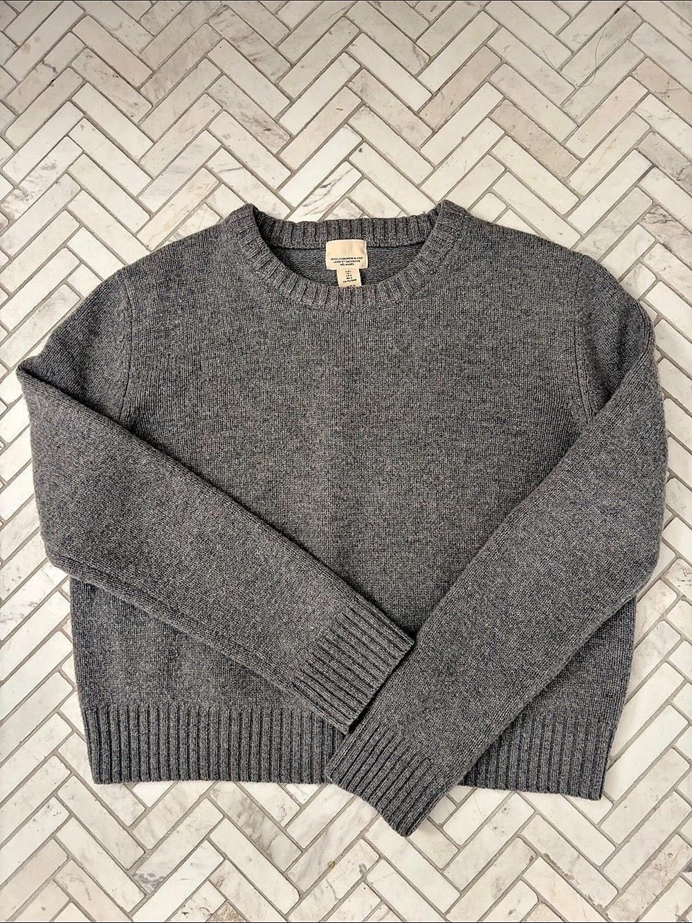 H&M Wool Cashmere Crewneck Gray Size Large Like New
